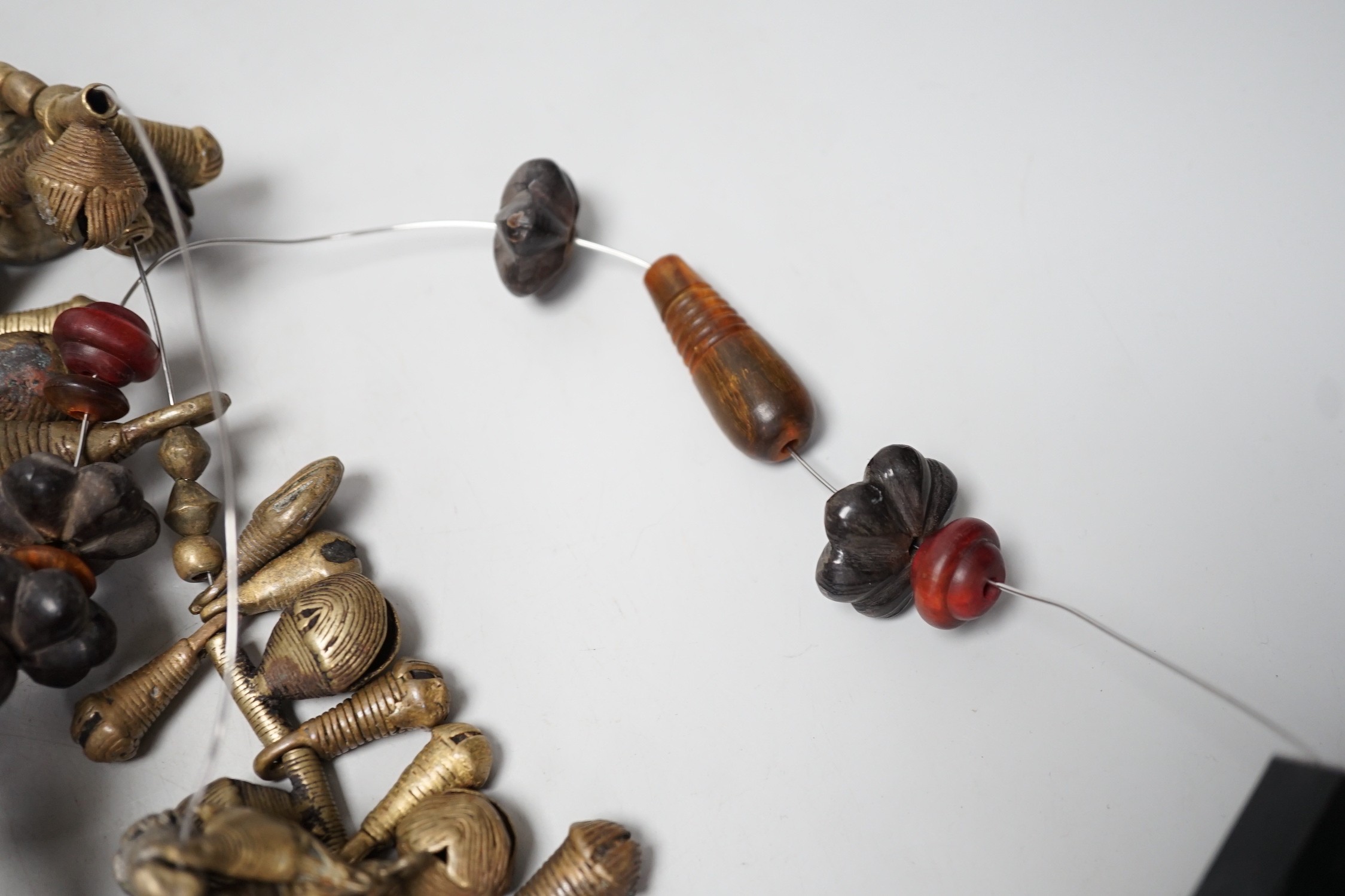 A group of tribal African jewellery, Baule and Bamelette